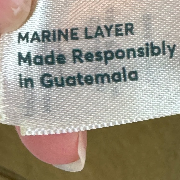 Women's Marine Layer Boyfriend Crew Tee Green Moss Shirt Small Cotton Polyester - Picture 6 of 10